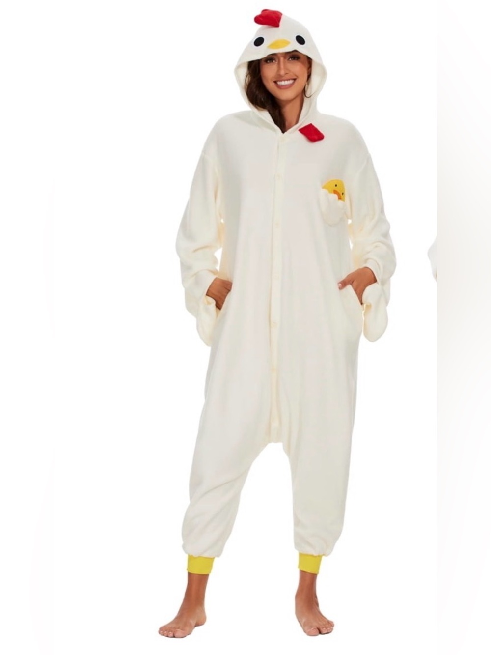 Adult Chicken Onesie Costume Size Large cosplay Halloween